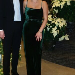 Revelry Dark Green Velvet Maxi Dress